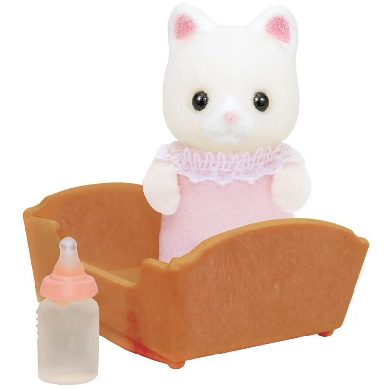 Sylvanian Families Шелковый Кот Детский набор кукольный домик животное пушистая игрушка фигурки девочка подарок новинка 5066 - Цвет: silk cat baby