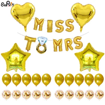 

1 Set 16 inch "MISS TO MRS" Letter Balloons in Rose Gold Silver Bridal Shower Wedding Engagement Bachelorette Tea Party Prop
