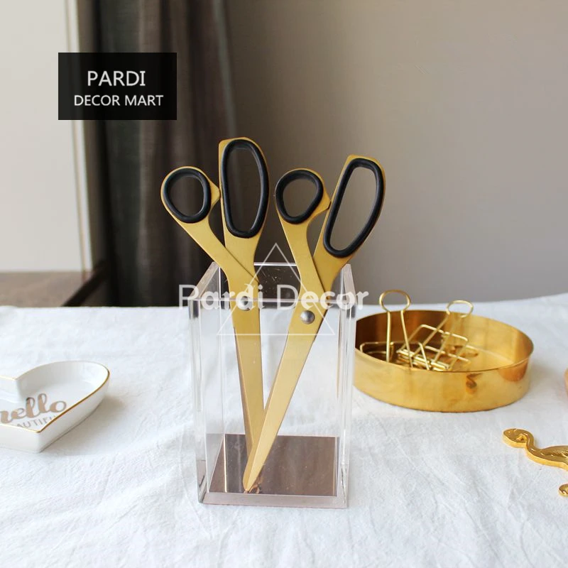

Simple style Brass gold color scissors home use Stainless steel scissors 1pc/lot