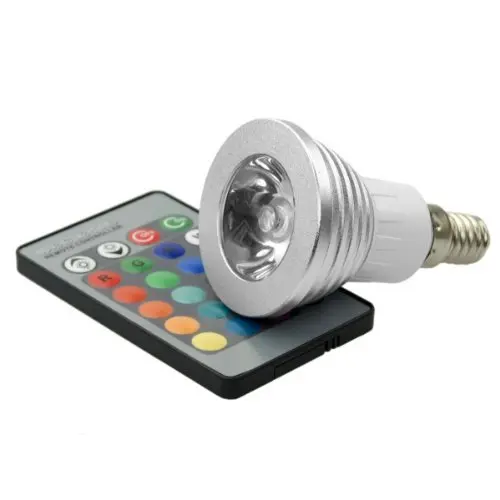 3 Вт E14 16 смена Цветов RGB светодиодный свет лампа с дистанционным управлением Управление AC 85-240 V