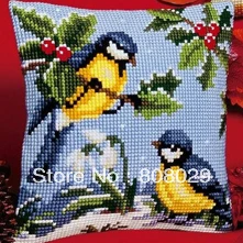 

A0053 DIY Needlework Kit Unfinished Acrylic Yarn Embroidery Pillow Tapestry Canvas Cushion Front Cross Stitch Pillowcase
