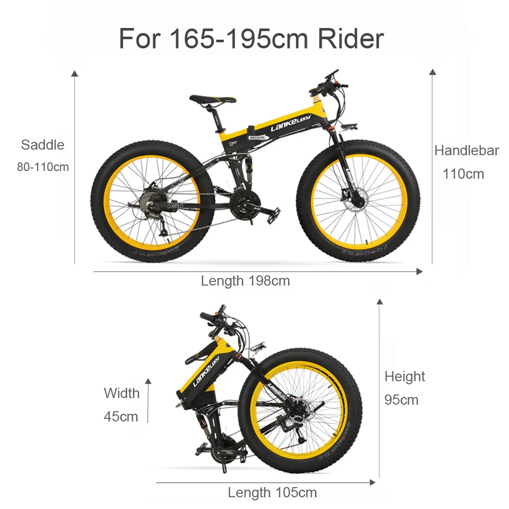 Discount T750Plus 5-Level Pedal Assist Sensor Electric Snow Bike,Upgraded to Downhill Fork,Powerful Motor,High Performance Li-ion Battery 5