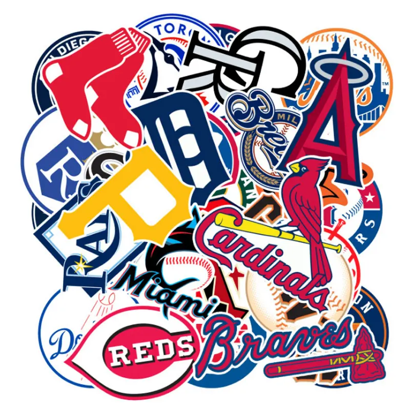 

30 pcs/pack Baseball team logo Style Graffiti Stickers For Moto car & suitcase cool laptop stickers Skateboard sticker gxtz