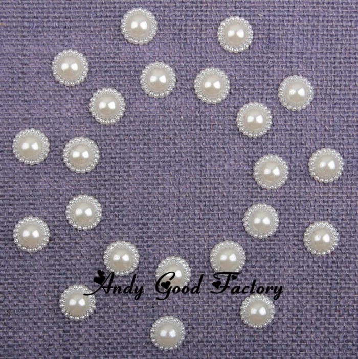 1000pcs 16mm Loose Half Pearl DIY Accessory Acrylic Flatback Pearls