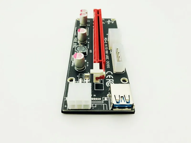 10 шт. Новый PCIE 1x к 16X PCI Express PCI-E 009S Molex 6pin адаптер питания SATA USB 3 0 кабель карта