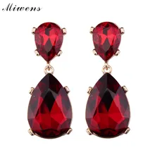 Fashion Luxury Big Rhinestone Pendant Earring 2016 New Gems Statement Earrings For Women Jewelry 7236