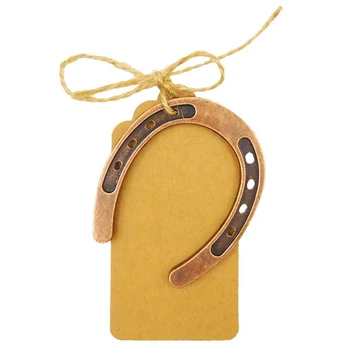 

50Pcs Metal Horseshoe Wedding Gifts Souvenirs Wedding Table Centerpieces Kraft Paper Tags Diy Blank Card Baby Shower Souvenir