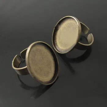 

Blank Open Rings Bases with 18x25mm Oval Deep Wall Bezel cups Ring Settings DIY Crafts Jewelry Findings Bulk Multi-color Plated