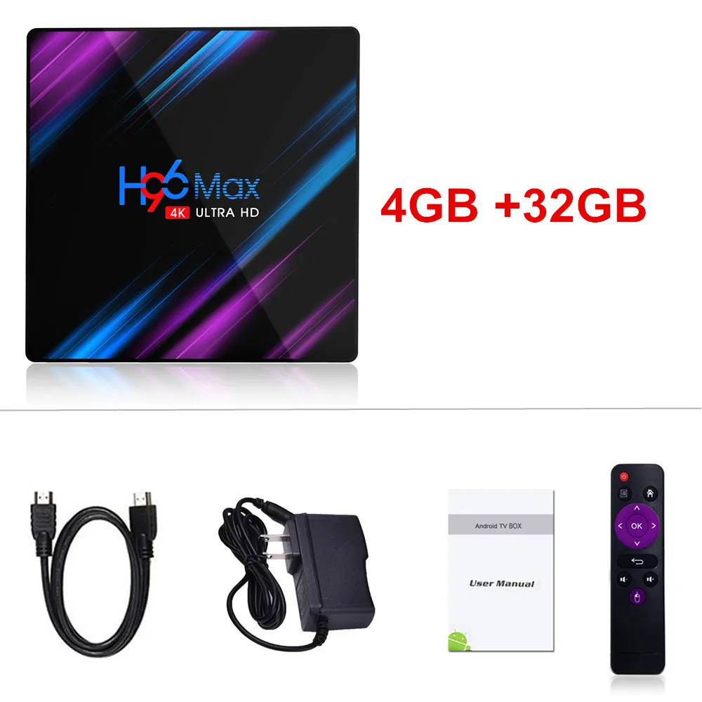 H96 MAX Android Smart tv Box Беспроводная IP tv Box 4GB+ 64GB 4K USB телеприставка 2,4G/5G WiFi Netflix Youtube Google Play медиаплеер - Color: 4GB 32GB