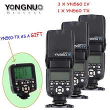 YONGNUO 3/4 Pcs Wireless Speedlite Flash Yongnuo YN560 IV +YN560TX Flash Controller For Canon Nikon with free 1 X YN560 TX