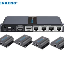 LKV714Pro HDMI разделитель utp 1x4 HDMI удлинитель cat5e/6 кабель, до 40 м с 4 HDMI приемниками в комплекте+ 1 HDMI петля выход