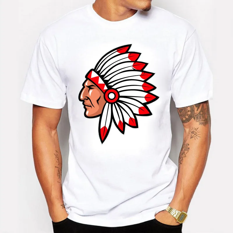 

American Indian Printed Men's T shirt Custom Printed Short Sleeve Summer Hip-Hop Tees Tops American casual style Clothing
