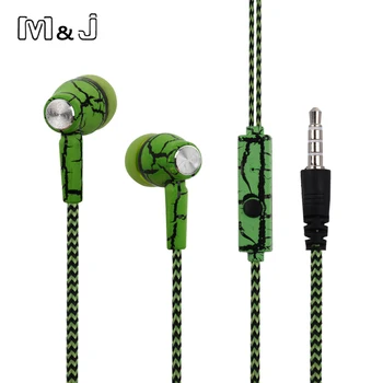 

M&J Good Sound In Ear Crack Earphone Super Deep Bass Studio Monitor Stereo Music Earbuds With Microphone For iPhone Samsung