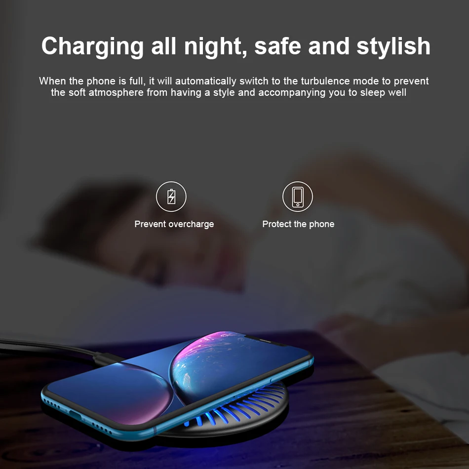 !ACCEZZ 10W Qi Fast Wireless Charger LED For Samsung S8 S9 Plus Xiaomi MIX 2S Huawei Mate Charging For iPhone X XS MAX XR 8 Plus (6)