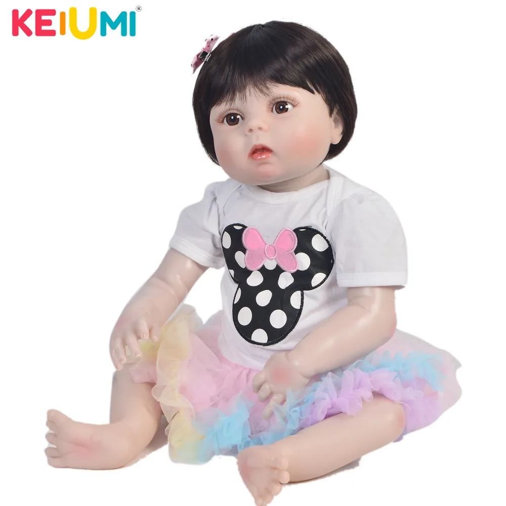 

Lovely 57 cm Silicone Reborn Baby Girl Full Silicone Body Reborn Dolls Lifelike Kids Playmate Baby Toys Girl Christmas Gifts