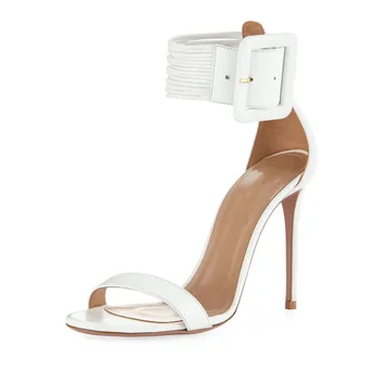 

New Design Buckle Women Summer Sandals Roman Style Lady Gladiator Strip Sandals Party Dress Thin High Heels Stiletto Shoes Women