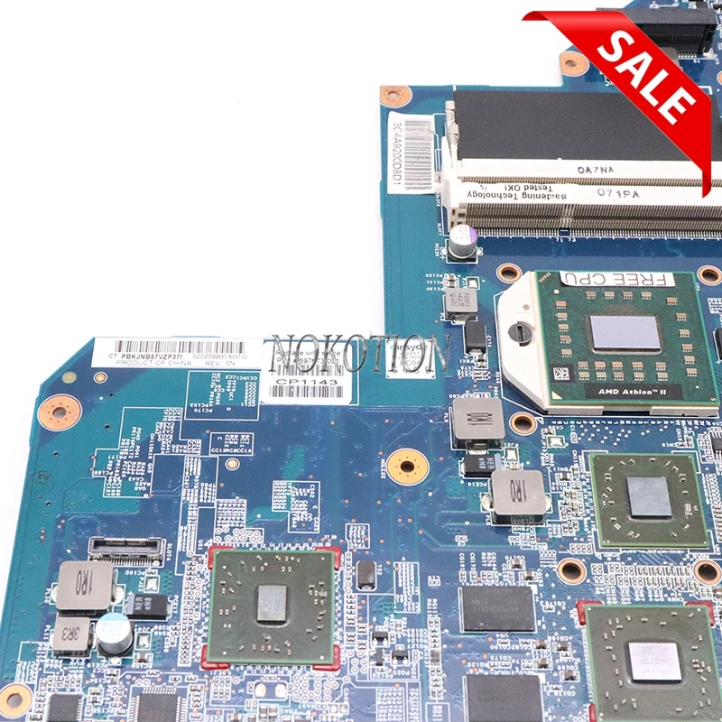 NOKOTION 597673-001 материнская плата для ноутбука hp G62 CQ62 материнская плата Socket S1 DDR3 HD4500 протестированная ЦП работает