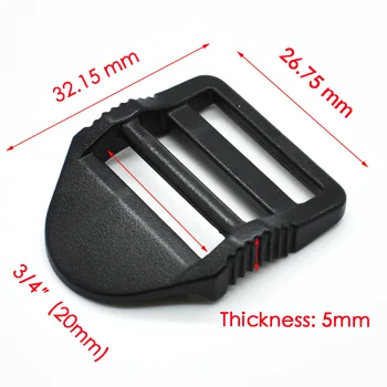 Alternative view of 1pcs/pack Ladder Lock Slider Plastic Buckles Belt buckle Backpack Straps Webbin 20mm 26mm 31mm 38mm Black