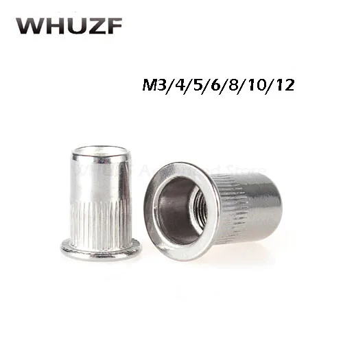 

M3 M4 M5 M6 M8 M10 M12 Hollow Flat Head Rivet Set 304 Stainless Steel Threaded Rivet For Metal Plates Tubes Fasteners Tools