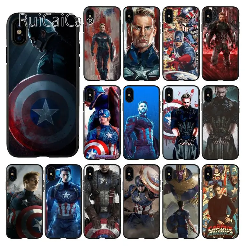 

Ruicaica Marvel Avengers Captain America Unique Design Phone Cover for Apple iPhone 8 7 6 6S Plus X XS MAX 5 5S SE XR Cover