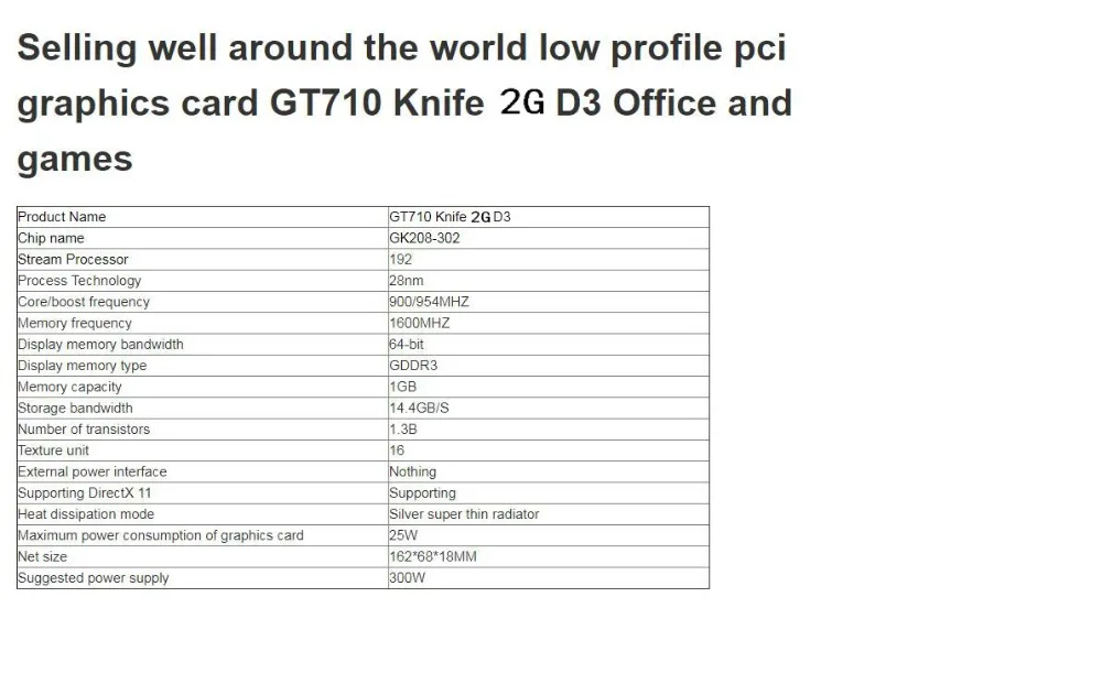 Новая Оригинальная ASL GT710 SSLP knife видеокарта 2G GDDR3 64 бит видеокарты для nVIDIA VGA карты Geforce GT 710 Hdmi Dvi игры