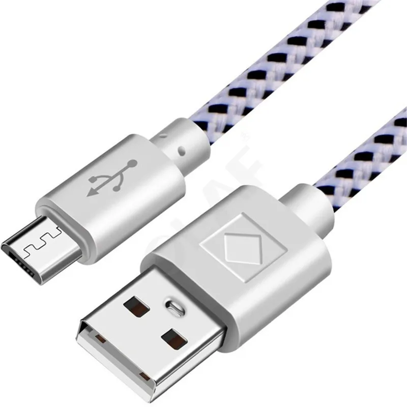 Micro USB кабель для huawei y6 y9 y7 y5 y6 y7 prime nova 3i 2i p smart plus Быстрая зарядка данных Плетеный USB шнур - Цвет: white