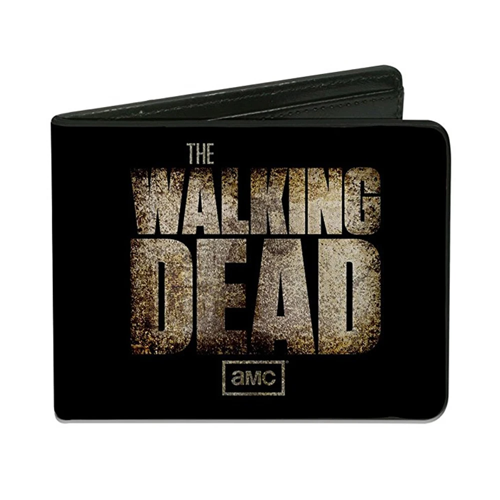 Мужской кожаный двойной кошелек с логотипом The Walking Dead, кошелек с английским алфавитом из искусственной кожи высокого качества, короткий кошелек