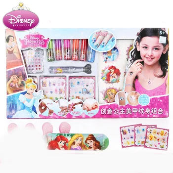 

Disney pretend play Children's Manicure Set Combination Nail Polish Nail Sticker Tattoo Girl Princess Birthday Gift