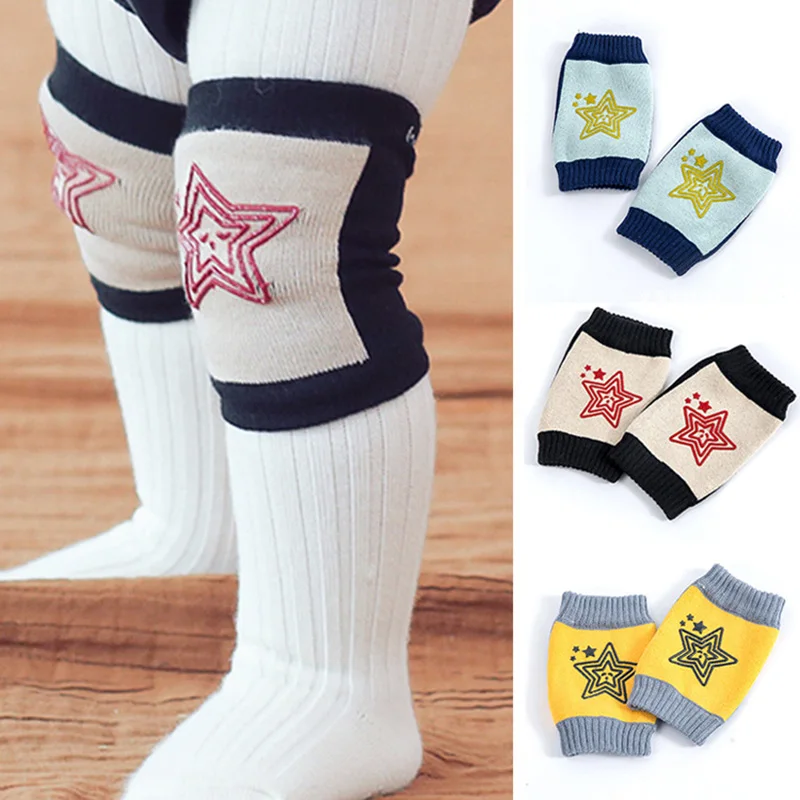 1 Pair newly baby knee pads star prints baby pad knee protectors for children leggings leg