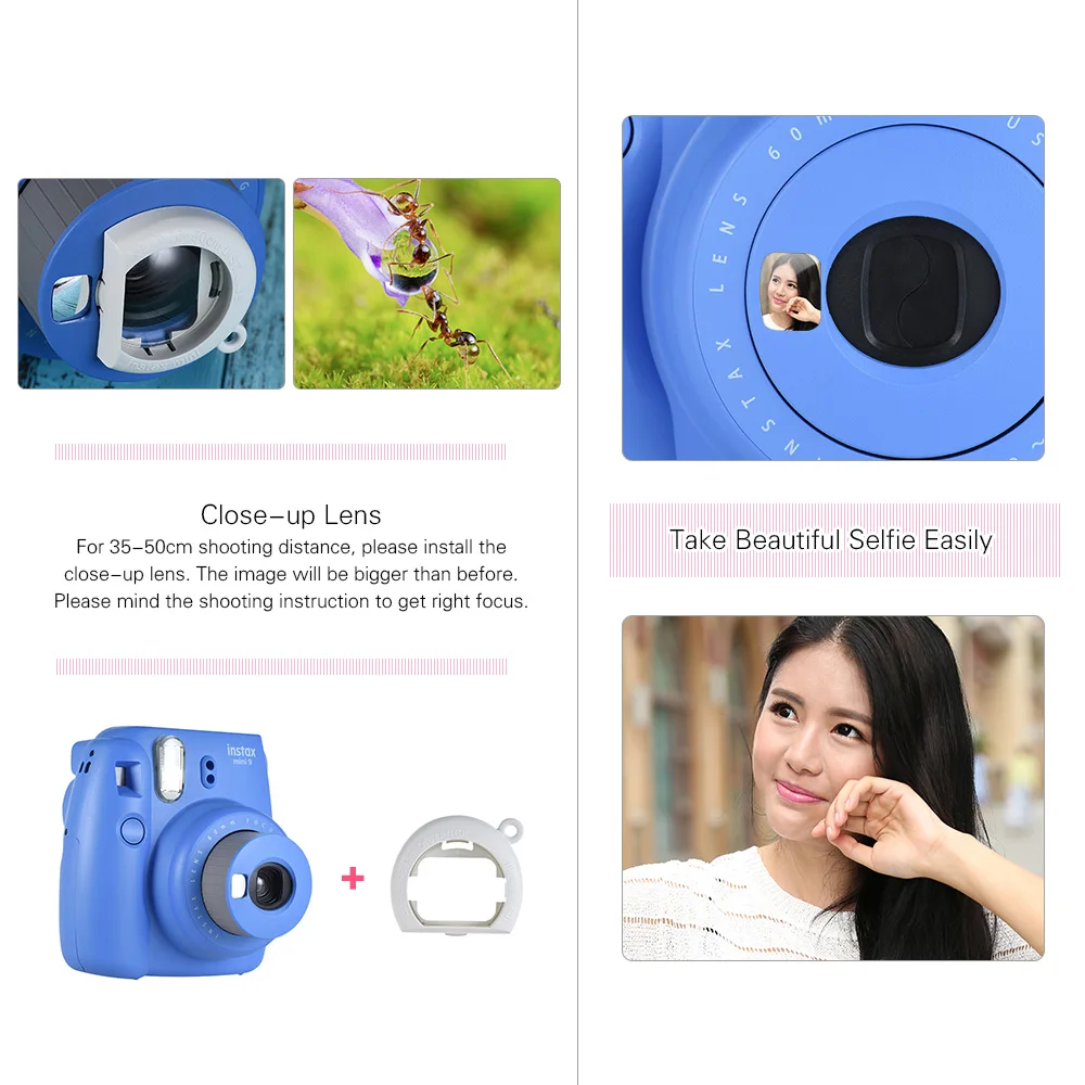 Fuji Fujifilm Instax Mini 9 мгновенная камера для печати пленки Polaroid Обычная камера для фотосъемки с плечевым ремнем