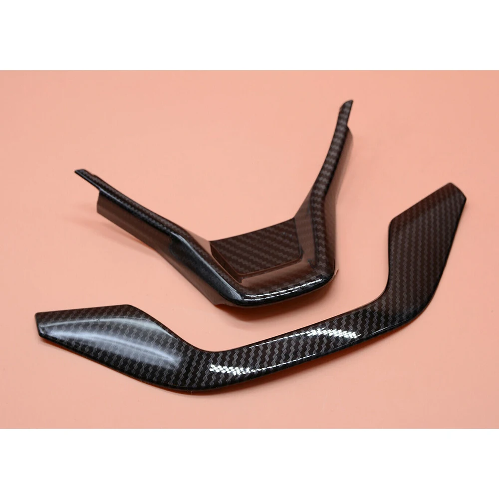 

2pcs Black Auto Car Carbon Fiber Style Steering Wheel Frame Protector Cover Trim for HONDA ACCORD 2018 2019 High Quality