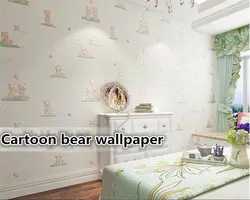 Beibehang обои для детской комнаты мультфильм Медведь экологически Виниловые стены дружественных нетканые 3d настенная обои для стен