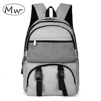

Harajuku Casual Men Backpack With Net Pocket Buckle Waterproof Laptop Schoolbags Male Backpack Large Capacity 15.6 Inch Mochilas