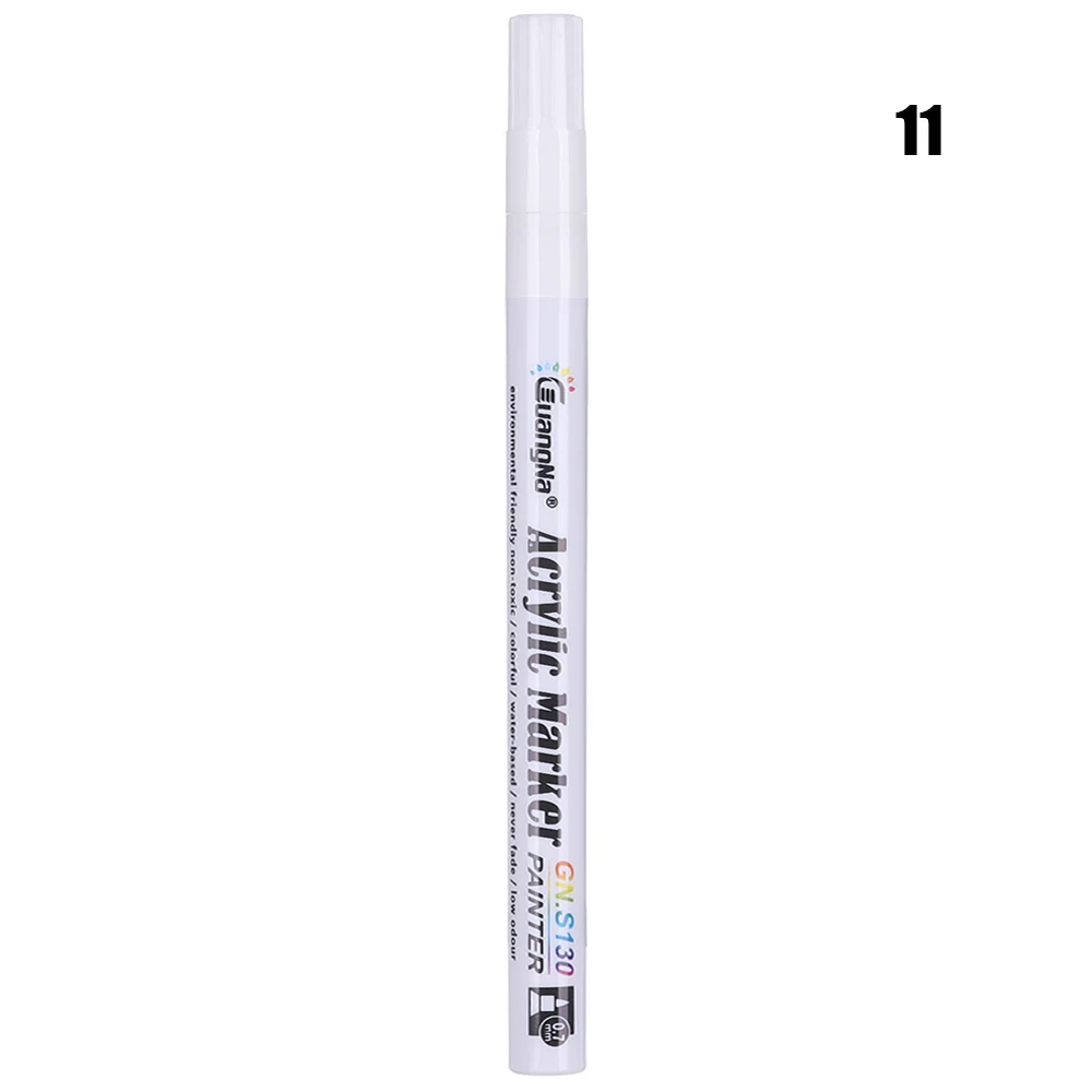 18 Color Metallic Micron Pen Detailed Marking Color Metal Marker For Album Black Paper Drawing School Art Supplies Paint Pens - Цвет: 11