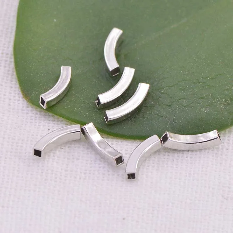 

SEA MEW 200 PCS Metal Stainless Steel Curved Bend Tube Beads DIY Jewelry Findings For Jewelry Making 6.42mm 7.59mm 6mm 7.09mm