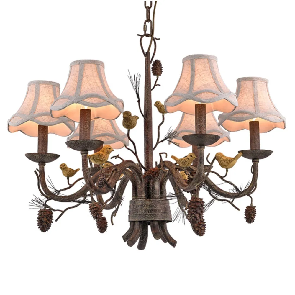 

Industrial Metal Lamps Wrought Iron Chandelier Island Country Vintage Chandeliers Flush Mount Lighting Fixture Lamp Loft