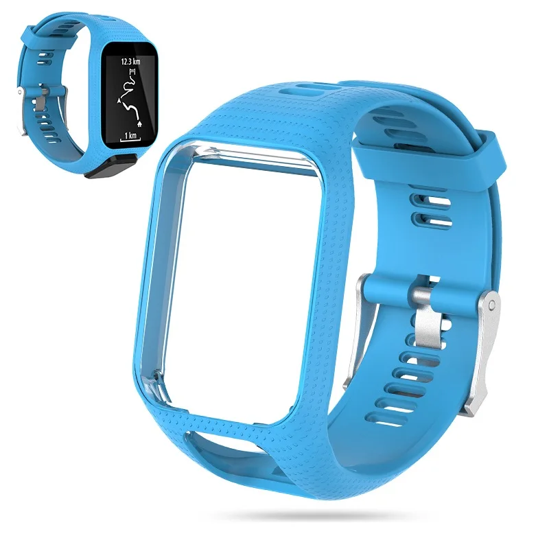Замена силиконовых наручных часов Ремешок для TomTom Runner 2 3 Spark 3 gps спортивные часы Tom 2 3 серии мягкий смарт-браслет - Цвет: Синий