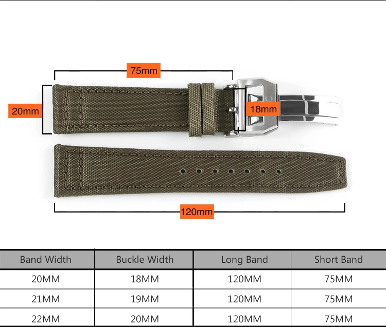 20 мм, 21 мм, 22 мм, холщовые нейлоновые ленты, складная застежка для часов IWC PILOT Mark PORTOFINO, складная пряжка, аксессуары для часов, инструменты