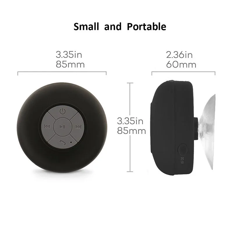Portable Shower Speaker Waterproof Mini Wireless Bluetooth Speaker for Phone MP3 Bluetooth Receiver Handsfree Call Mic Speakers (2)