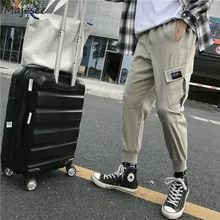 Мужские брюки,, одноцветные, простые, подходят ко всему, японский стиль, для отдыха, с карманами, на каждый день, Харадзюку, брюки-карго, мужские, трендовые, хип-хоп брюки, шикарные