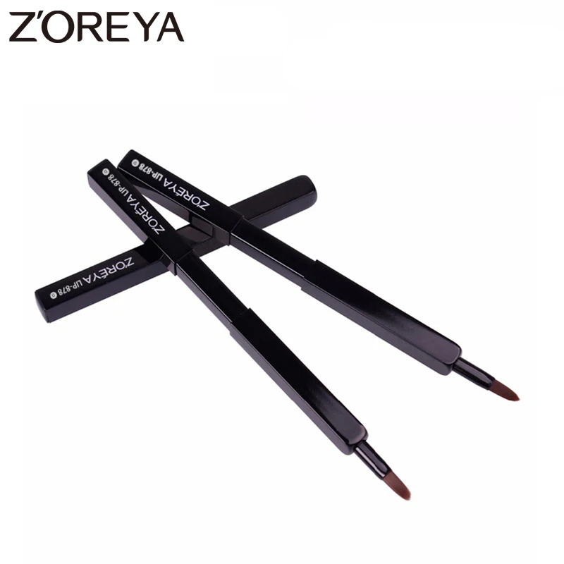 

Zoreya Brand Black Retractable Lip Brush Synthetic Hair Makeup Tools Portable Cosmetic Brushes Easy to Use and Take