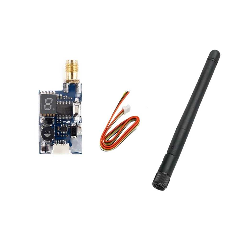 Black Ts5823L 5,8G Mini 25-200Mw 48Ch Rp-Sma Регулируемый Fpv передатчик - Цвет: Black