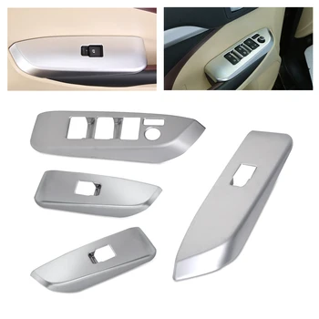 

CITALL 4pcs Car Interior ABS Chrome Door Window Switch Console Panel Cover Trim fit for Toyota Highlander 2014 2015 2016 2017