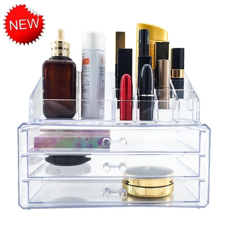 Upgraded Clear Acrylic Makeup Organizer Box Jewelry Storage Holder Multi-layer Cosmetic Rack Organizador Rangement Maquillage