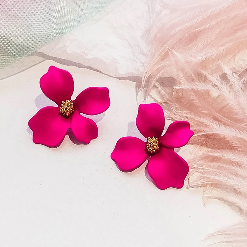 Korean Style Cute Flower Stud Earrings For Women New Fashion Sweet Earrings Femme Brinco Wholesale Jewelry