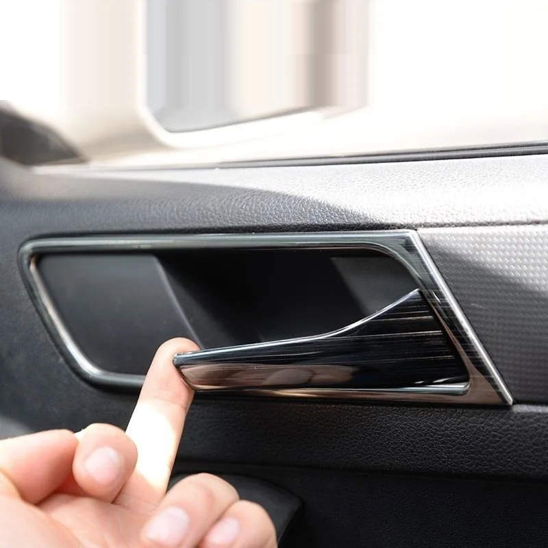 

Door Handle Interior Durable Auto Chromium Automovil Accessories Covers Sticker Strip Bright 18 19 FOR Volkswagen Gran Santana