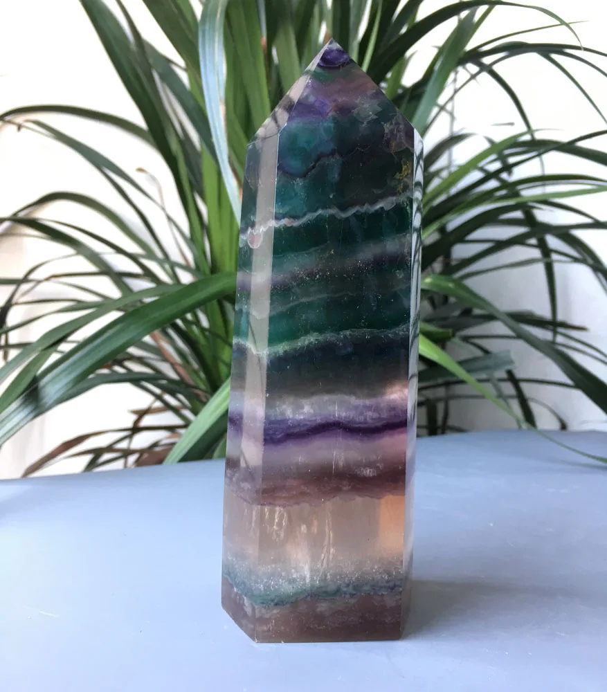 

1058g Large Crystal Point Natural Fluorite Crystals Quartz obelisk Healing Stones