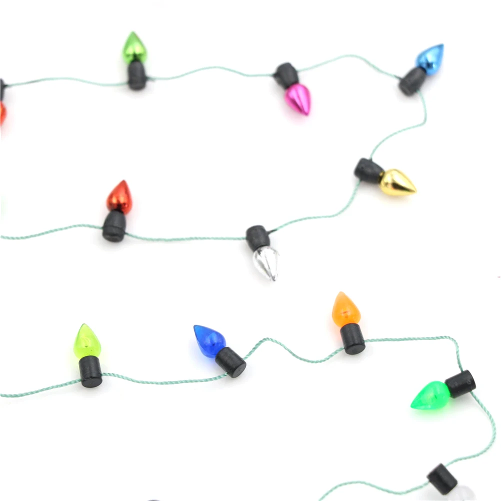 1m Dollhouse Miniature A String of multi-coloured plastic Christmas lights FF 