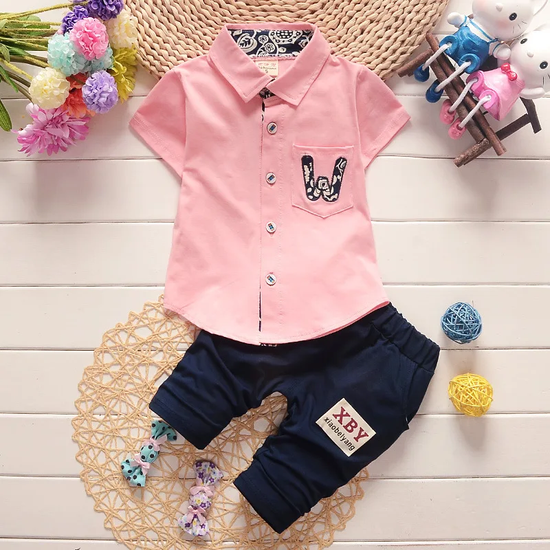 

NYSRFZ Toddler Children Clothes Summer Baby Boys Clothing Sets Casual Clothes Suits Kids Child Formal T-Shirt+pant