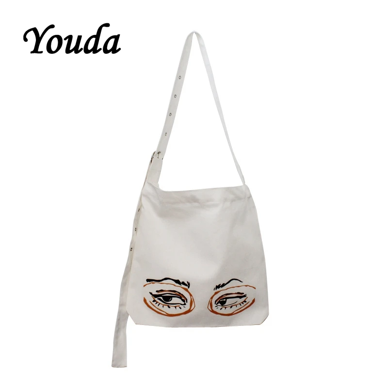 

Youda New Personality Printing Canvas Package Fashion Simple Ladies Messenger Bag Large Capacity Student Satchel Shoulder Bags